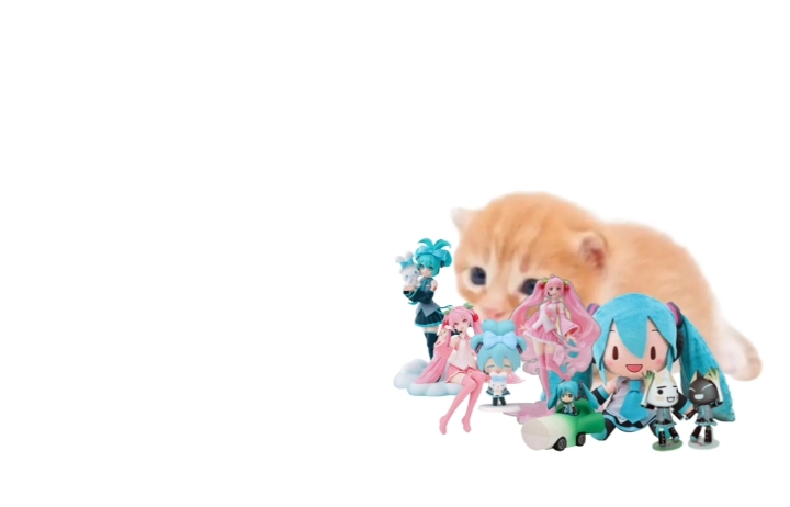 Gary brings Miku figures #cat #kitty #kitten #catsoftiktok #miku #mikufigure #figure #collectibles #plushie #gary #thankyou