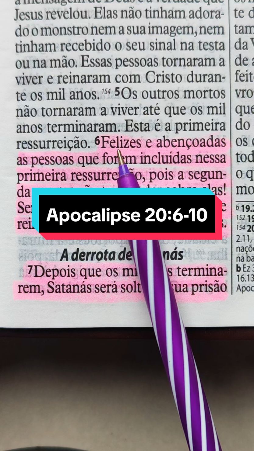 Apocalipse 20:6-10 #biblia #Deus #versiculosblibicos #versiculododia #fycristao #palavradeDeus #lendoabiblia #cristão #cristoviveemmim #apocalipse 