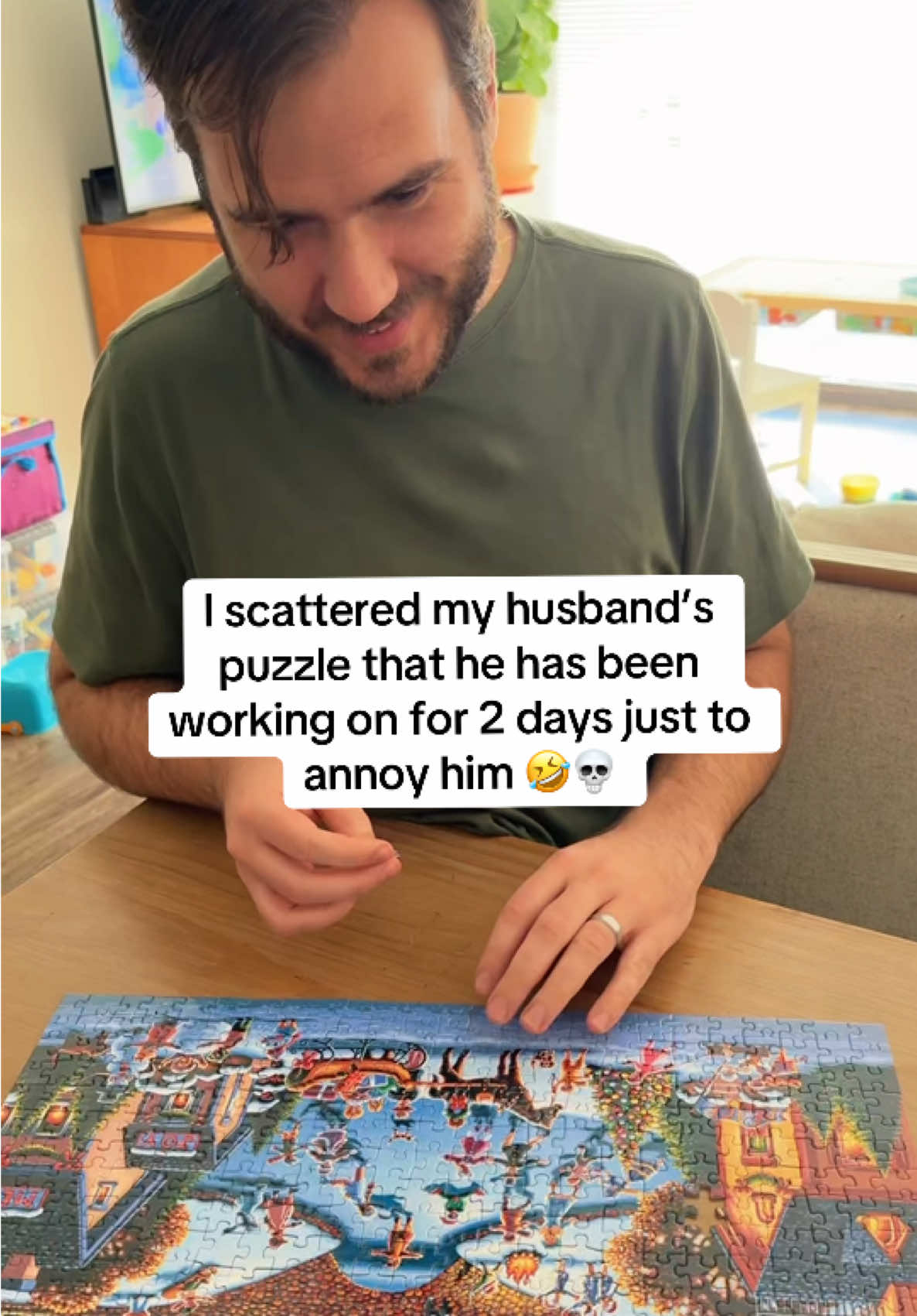 I feel bad, but now he knows what it feels like 🤣💀 #marriedlife #couplegoals #puzzle #puzzletok #husbandsoftiktok #puzzlegame #puzzlechallenge #puzzles #fyp 