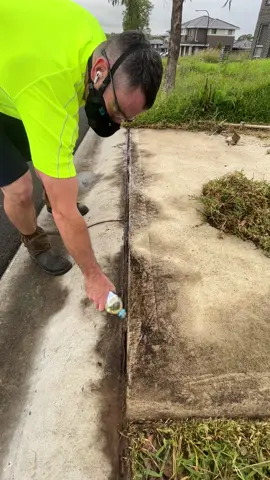 You struggle to grow grass on dirt and this guy is growing it on concrete. #Satisfying #timthelawnmowerman #cleanup 