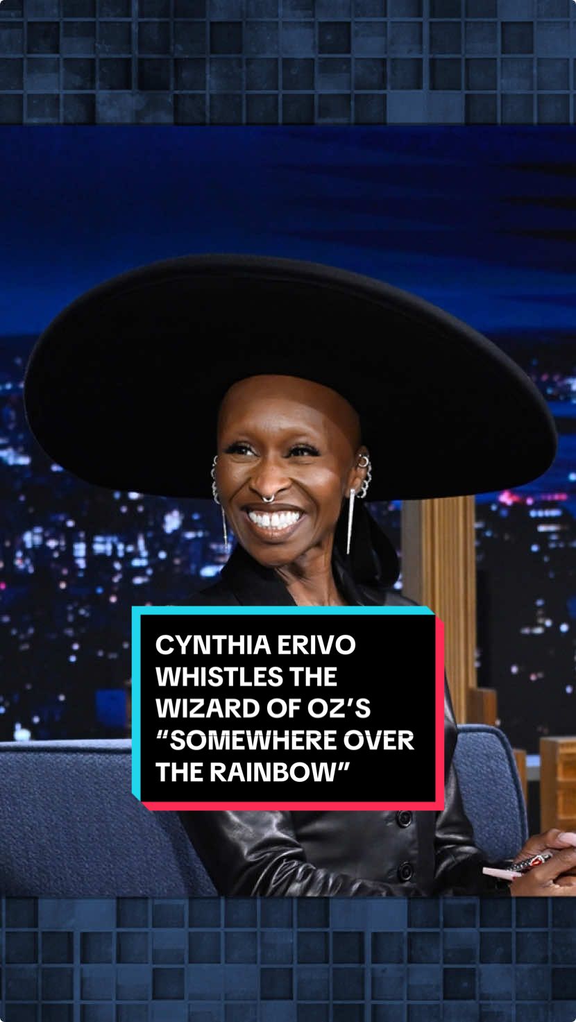 @Cynthia Erivo whistles The Wizard of Oz’s “Somewhere Over The Rainbow” 🥹 🌈 @Wicked Movie #FallonTonight #TonightShow #CynthiaErivo #Wicked #TheWizardofOz #JimmyFallon 