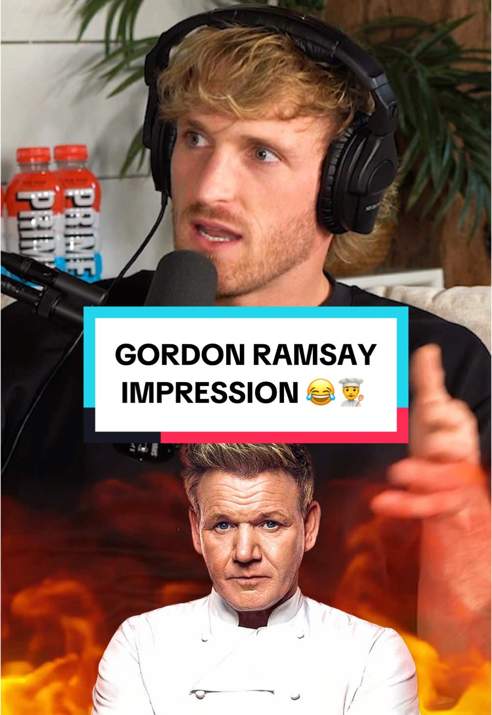 LOGAN PAUL GIVES HIS BEST GORDON RAMSAY IMPRESSION 😂 #loganpaul #mikemajlak #nickdigiovanni #cooking #cookingtiktok #CookingHacks #masterchef #gordonramsay #gordonramsayofficial @Logan Paul @heybigmike @nick.digiovanni 