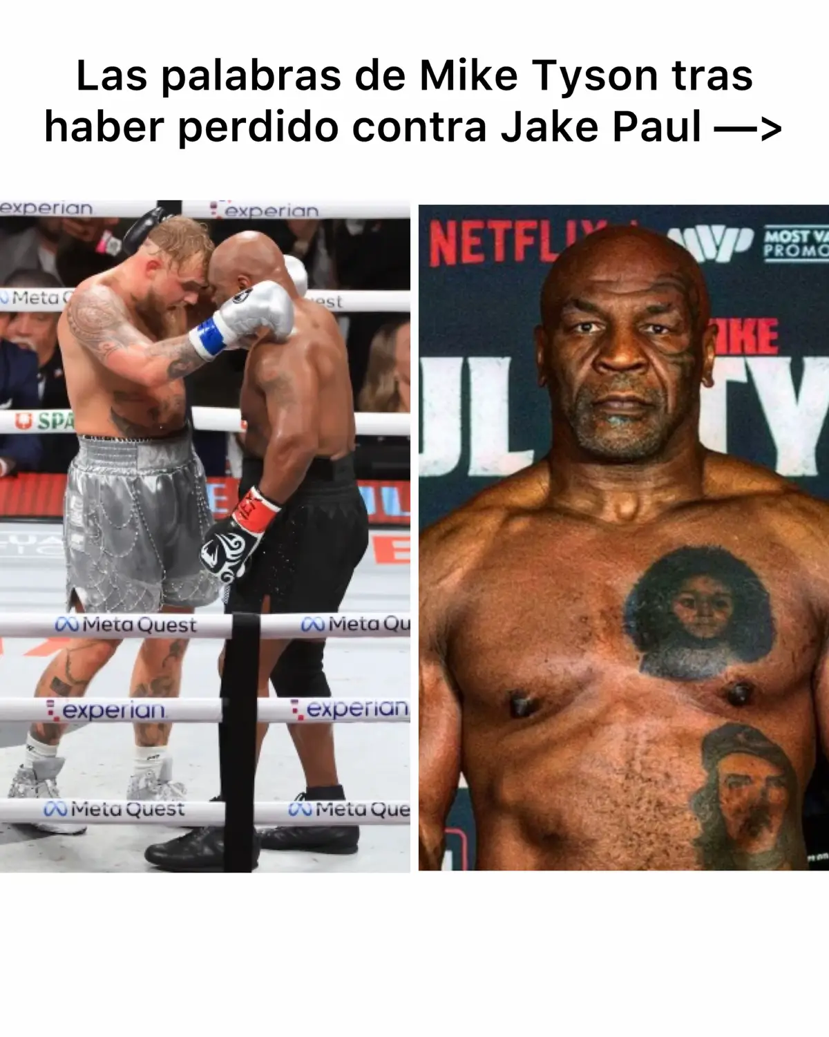 Las palabras de Mike Tyson tras su derrota contra el youtuber Jake Paul 🫡