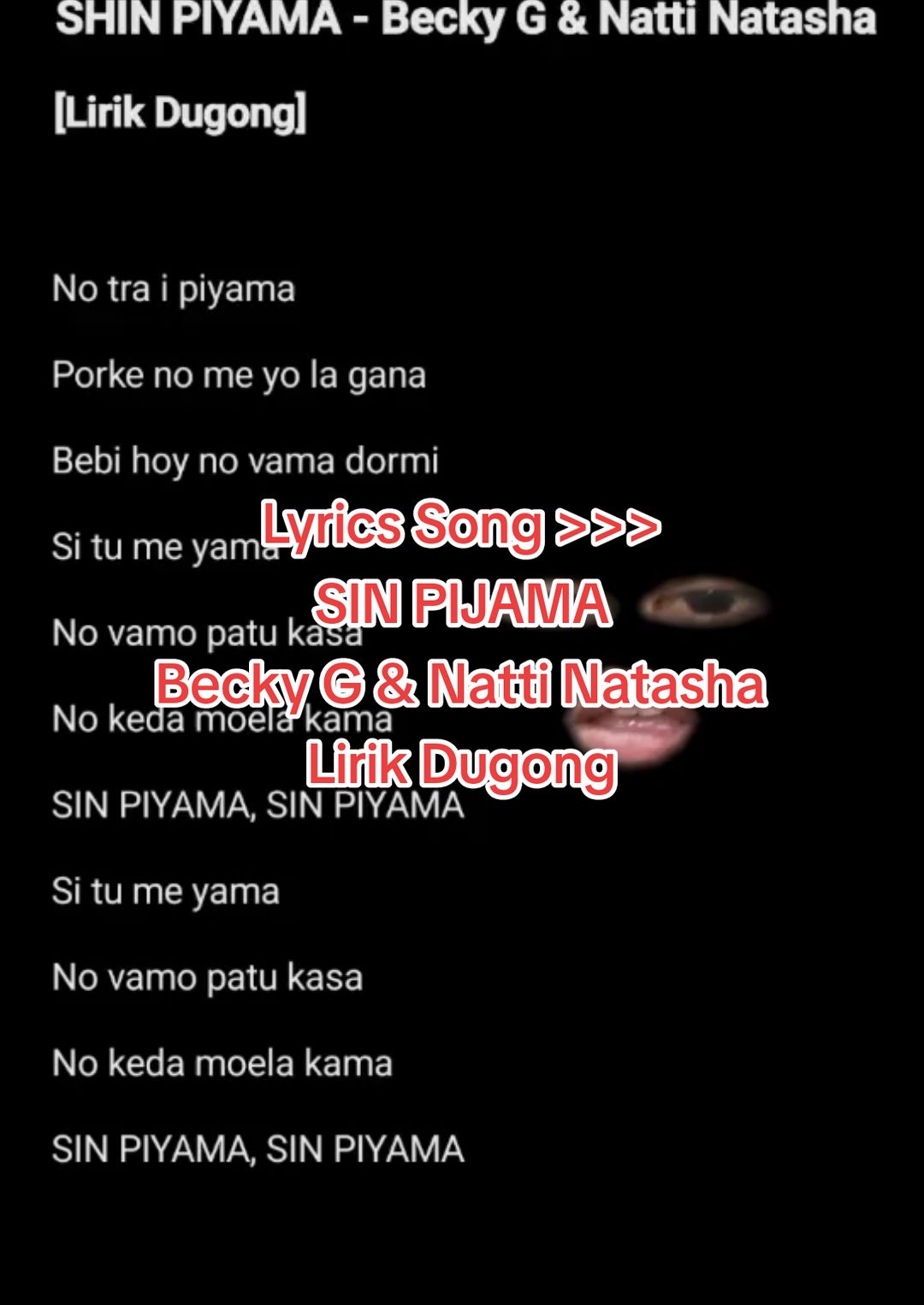 sound kata2 berkelas🔥 🎵 SIN PIJAMA [Lirik Dugong🦭] - Becky G & Natti Natasha  #song #lyrics #sinpijama #beckyg #nattinatasha #lyrics_song #liriklagu #lyrics🎶 #viral #fyp #4u #MakeAFace 