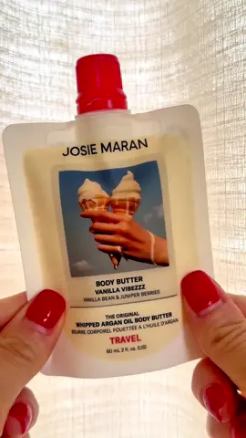 So excited to try Josie Maran’s whipped argan oil body hutter in Vanilla Vibezzz!!🍦 This travel size is perfect for carrying around in my purse.  The scent and texture is highly addictive!  😻 @Josie Maran #josiemaranbodybutter #josiemaranarganoil #josiemaran #sephora #availableatsephora 