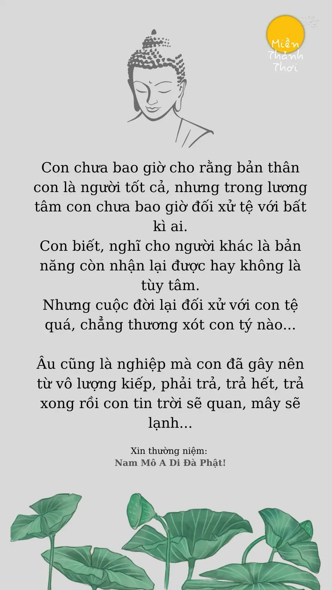 Âu cũng là nghiệp phải trả nên hoan hỷ mà đón nhận nhé 🙏🙏🙏#mienthanhthoi #phatphapnhiemmau #luatnhanqua #phatphap 