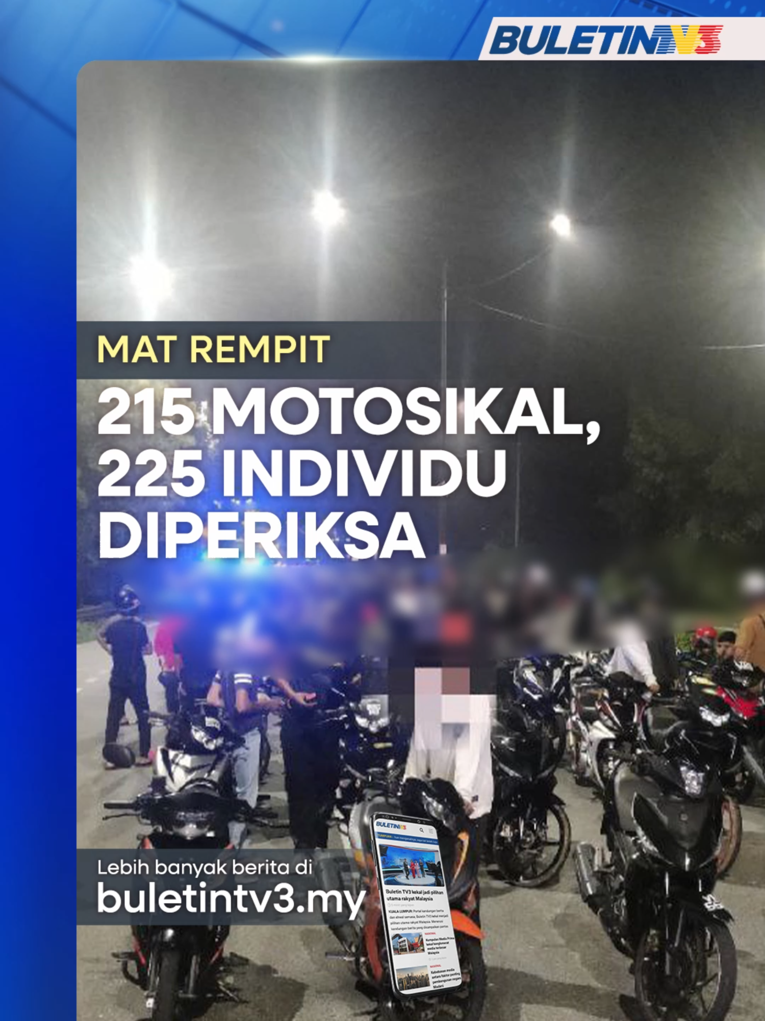 Lebih 200 ‘mat rempit’ diperiksa selepas Jabatan Siasatan dan Penguatkuasaan Trafik (JSPT) Negeri Sembilan kepung Lebuhraya Seremban- Port Dickson.  #BuletinTV3 #MatRempit #JSPT #Merempit #Seremban #Lumba #beritaditiktok