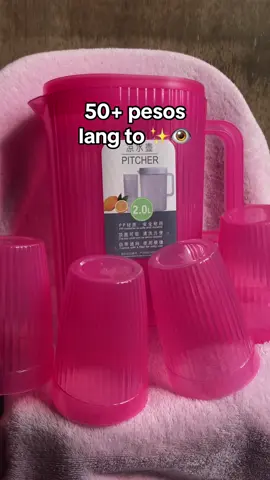 Isang 2000 ML na pitchel at 4 na baso 50 pesos lang #homecafe #housewife #pitchelwith4cups #houseneeds 