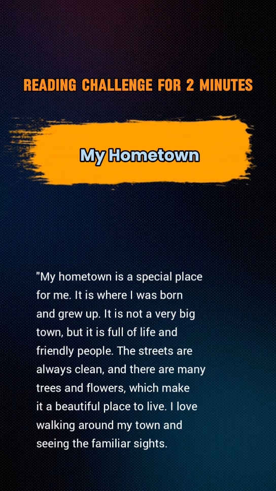 Speak Loud ' My Hometown ' Reading Challenge  #readingchallenge #learnenglish #english #englishlesson #speaking 