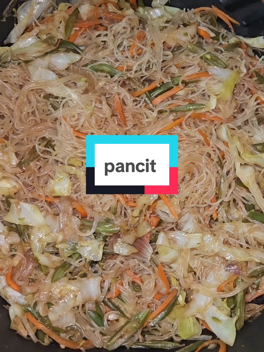 Pancit with vegetables recipe 1 pack of pancit Vegetables: cabbage, beans , carrot , 1 small onion, 3 cloves of garlic. Add 2 spoons of soya sauce to the vegetables  Salt and pepper to taste  Put the pancit in water for a few mins until soft.  Water: 2.5 cups of water for every pack of pancit, 3 spoons of soya sauce (you can add less)  #pancit #philippinofood #pancit #EasyRecipes #بانسيت  #بانسيت_كنتون_فلبين #pancitcanton 