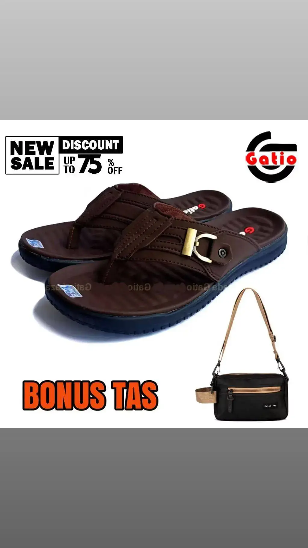 Cek Gatio Sandal Japit Pria Jepit Kasual Bonus Tas Keren OP01 dengan harga Rp77.000. Dapatkan di Shopee sekarang! https://s.shopee.co.id/4femXHNGdW?share_channel_code=1