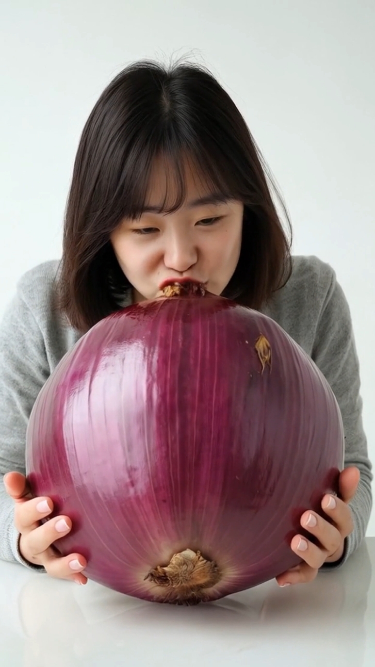 ASMR!? Eating ingredients. #onions