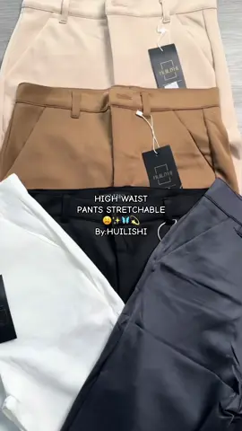 #Huilishi Official 25-32 Size Ankle Cropped Suit Pants Stretchable Fashion High Quality High Waist Pants Trouser Womenswear Lingerie Bottom Women Comfort Basic Cotton Lady Minimalist Chic Elegant
