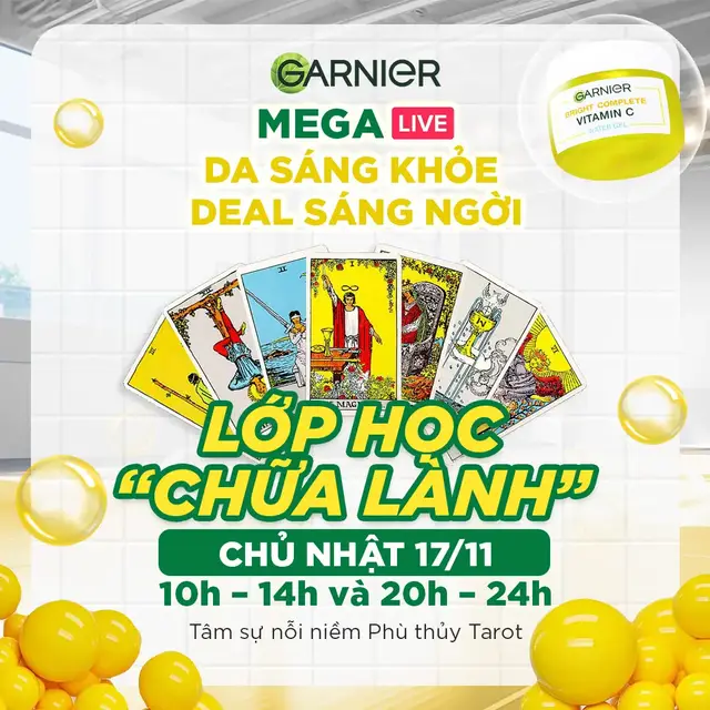 20H tối nay vào tâm sự nỗi niềm cùng Phù Thủy Tarot trong lớp học chữa lành cùng Garnier nào 🥰🥰 #garnier_vn #watergel #watergelgrn 