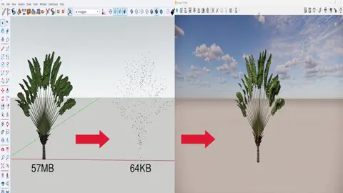 Reduce file size in sketchup rendering with enscape.                       #sketchup #sketchup3d #enscape #architecture 