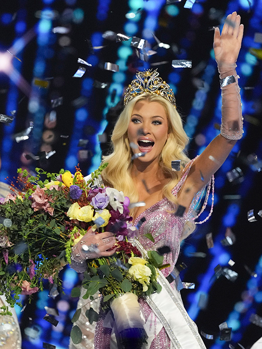 Victoria Kjr Theilvig of Denmark has been crowned Miss Universe 2024, becoming the first Dane to ever win the competition. The 21-year-old, a competitive dancer, entrepreneur, and aspiring lawyer, beat more than 120 other contestants to win the annual beauty pageant in Mexico City on Saturday night. She was applauded by other contestants on stage as she accepted the tiara from reigning titleholder Sheynnis Palacios of Nicaragua. This year's finale featured a performance by singer Robin Thicke and was hosted by 