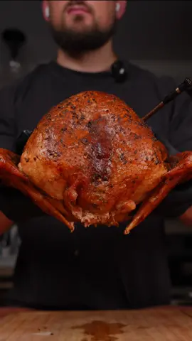 How to Smoke the Perfect Turkey 1. Preheat Your Smoker. Set your smoker to 275°F with your choice of wood (apple, cherry, or hickory). Make sure you see thin, blue smoke before starting. 2. Prep the Turkey. Remove the defrosted turkey from its packaging and take out the neck and giblets. Pat the turkey dry, tie the legs with twine, and tuck the wings back. 3. Butter It Up. Generously coat the entire turkey—inside, outside, and under the skin—with Cowboy butter. Stuff the cavity with apple, onion, lemon, sage, parsley, thyme, and salt. 4. Smoke the Turkey. Place the turkey on the smoker grates, breast side up. Smoke at 275°F for about 20 minutes per pound (e.g., 5 hours for a 15-pound bird). 5. Check the Temp. Use a thermometer to ensure the breast and thigh reach at least 165°F. Test both sides to ensure even cooking. 6. Rest and Serve. Let the turkey rest for 15 minutes before carving. Then, slice and serve the juiciest, most flavorful smoked turkey your guests have ever had.  Enjoy! #cooking #thanksgiving #holiday #turkey #leftovers 