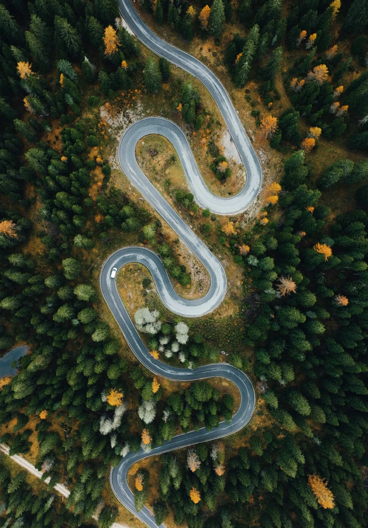 Mountain roads in the Dolomites ⛰️ #dolomites #italy #dronevideo 