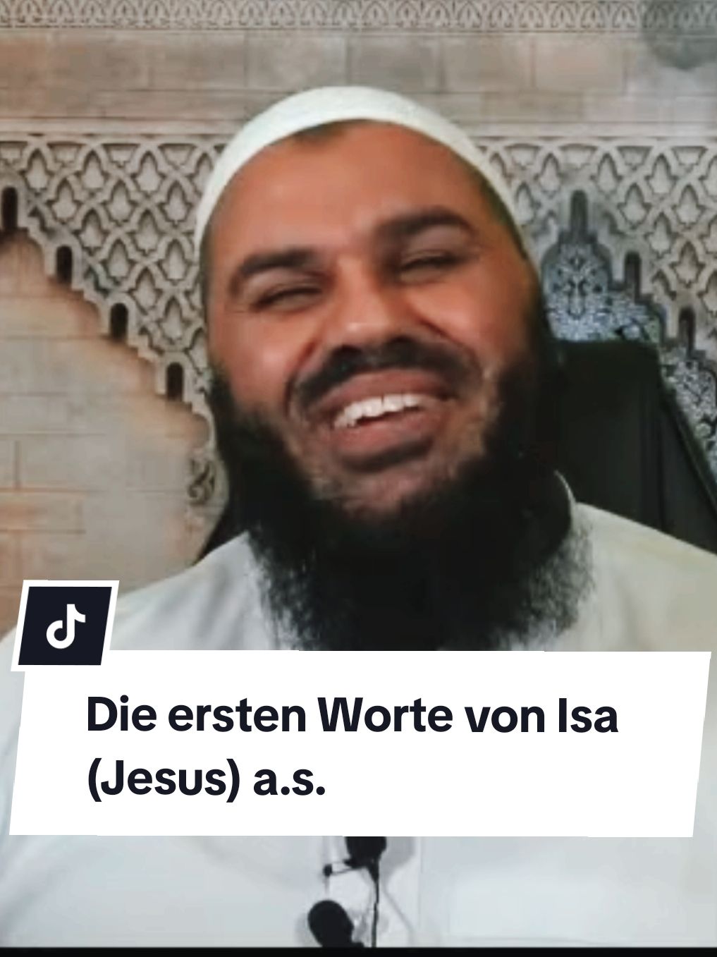 Die ersten Worte von Isa (Jesus) a.s. Er sagte: „Ich bin wahrlich Allahs Diener; Er hat mir die Schrift gegeben und mich zu einem Propheten gemacht.