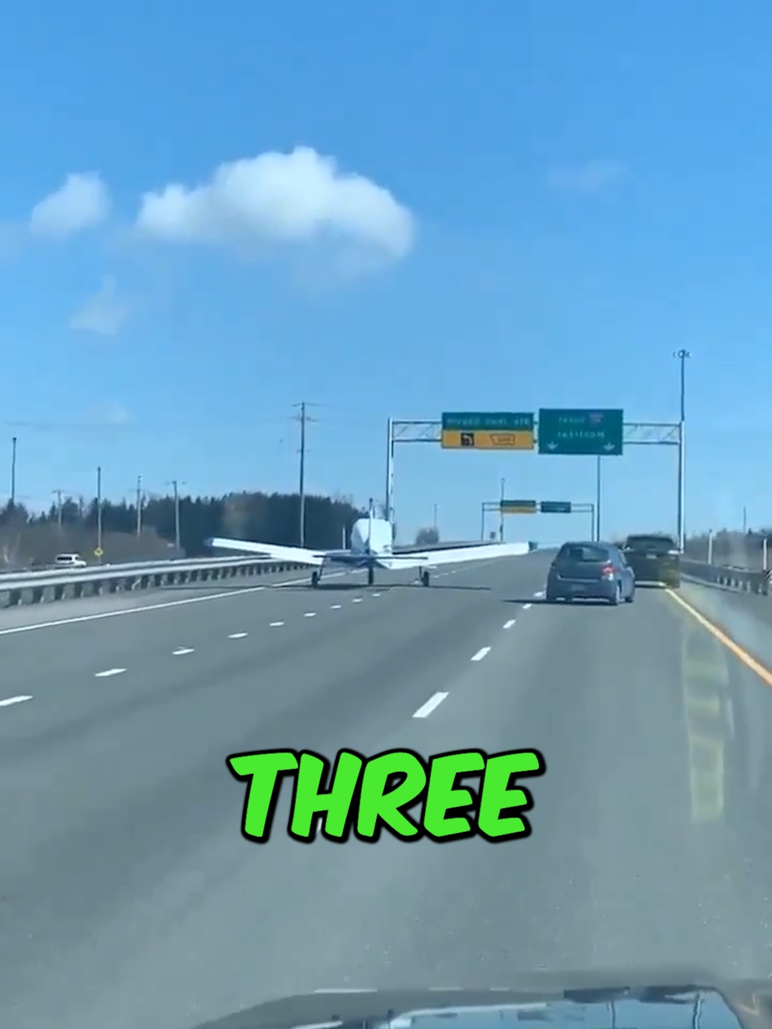 Airplane LANDS on Freeway 😨 #fyp #foryou #plane #airplane #landing