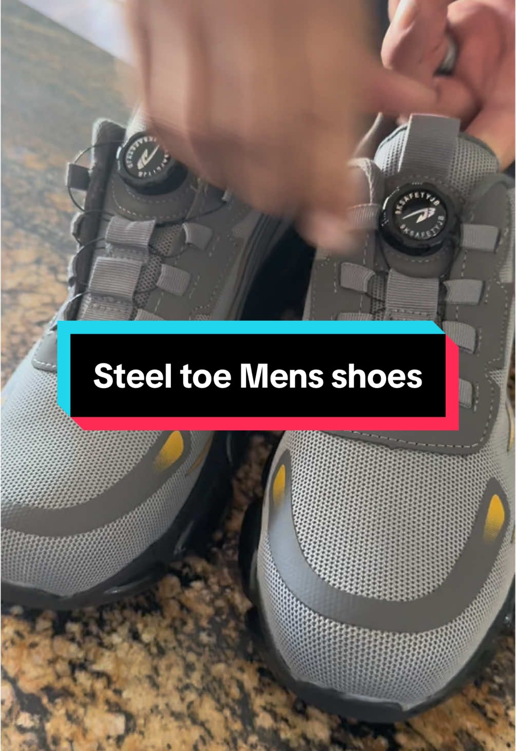 Hahahha having some fun figuring out the hubs new shoes!! #steeltoe #steeltoeshoes #mens #mensfashion #mensshoes #Shoes #workshoes #TikTokShop #blackfriday #shop #link 