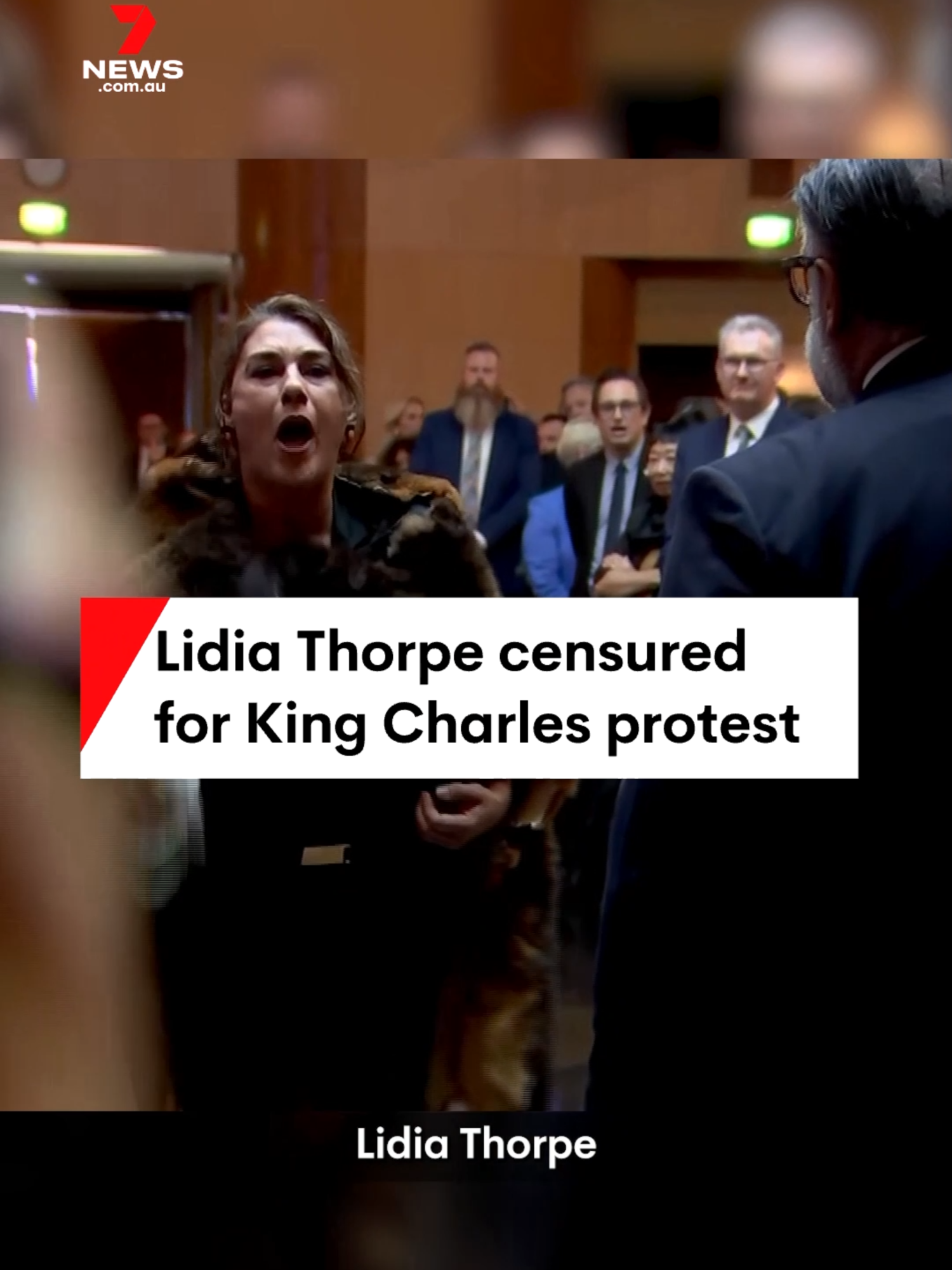 Lidia Thorpe censured for King Charles protest #lidiathorpe #protest #news #parliament #royals #kingcharles #queencamilla#7NEWS