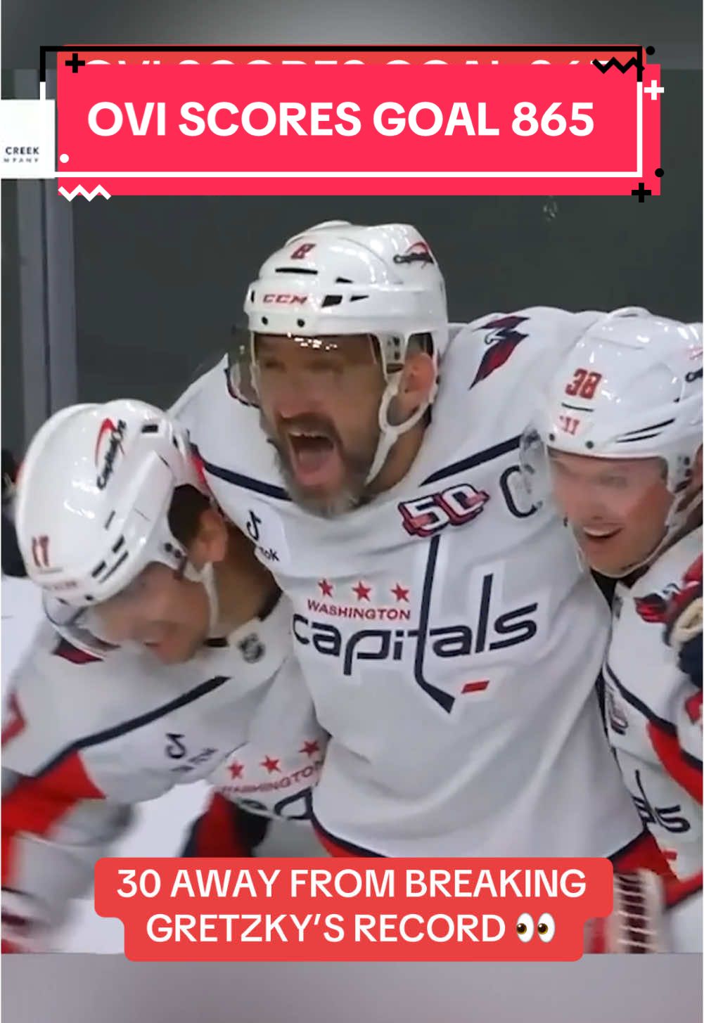 ALEX OVECHKIN IS 30 GOALS AWAY FROM HISTORY 👀 @Washington Capitals #hockey #hockeytok #ovechkin #NHL 