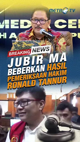 Juru Bicara Mahkamah Agung, Yanto beberkan hasil pemeriksaan hakim agung kasus Ronald Tannur yang dilakukan tim pemeriksa khusus, Senin (18/11). #tiktokmetrotv #tiktokberita #ronaldtannur #surabaya #viral #justice #berita #terkini #2024 #fypp
