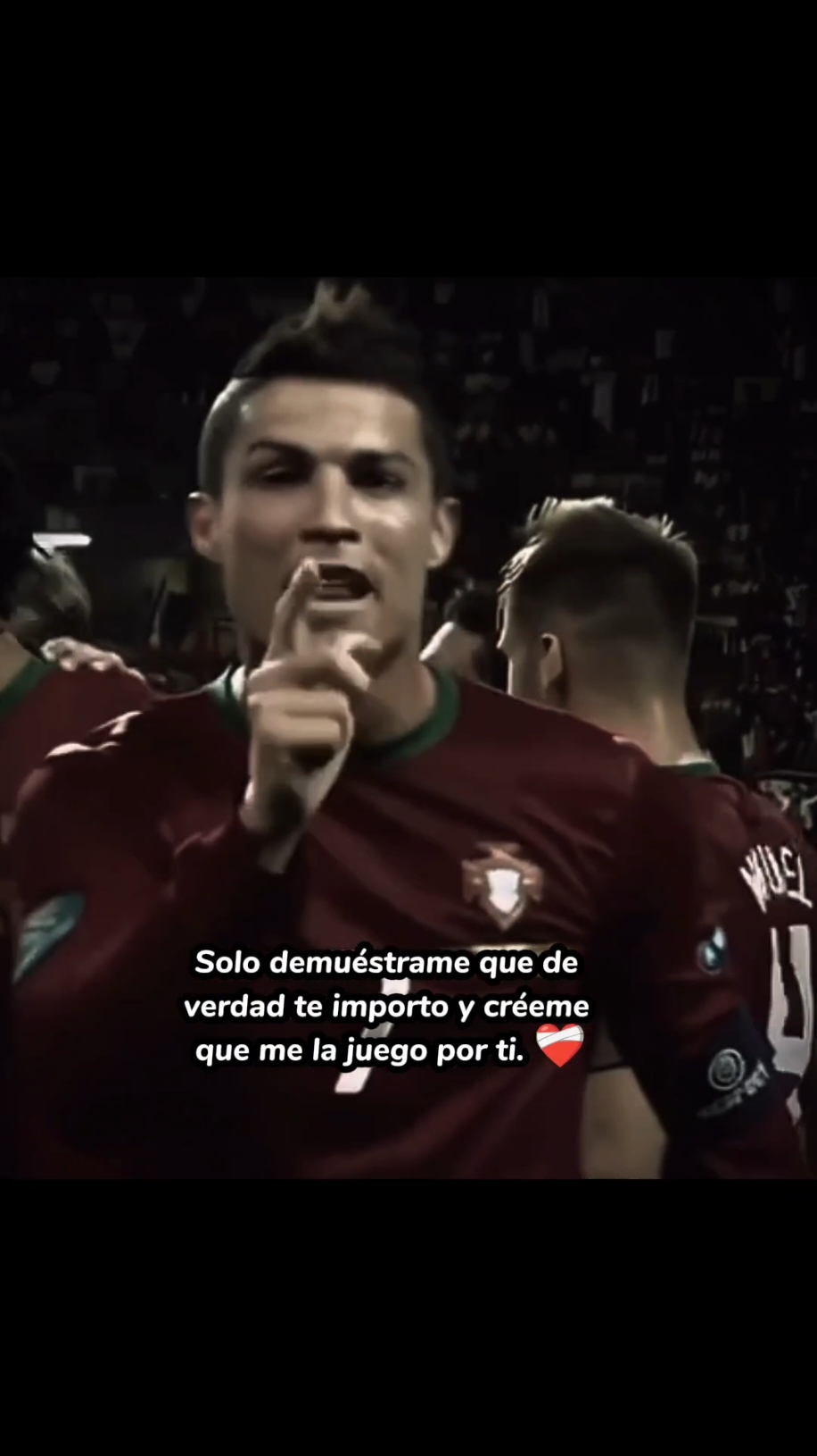 Solo demuéstrame que de verdad te importo y créeme que me la juego por ti.  #cristianoronaldo #motivacion #motivacional #frase #fyp #frasesmotivadoras 