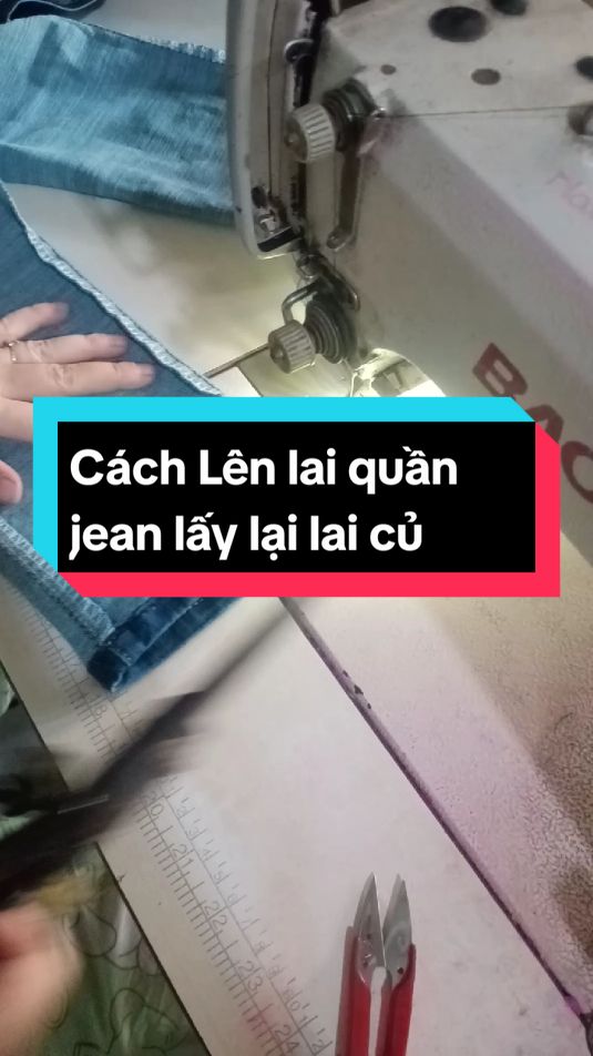 Lên lai quần jean lấy lại lai củ, chị em tham khảo nha  #đoboxinh #Thomay 