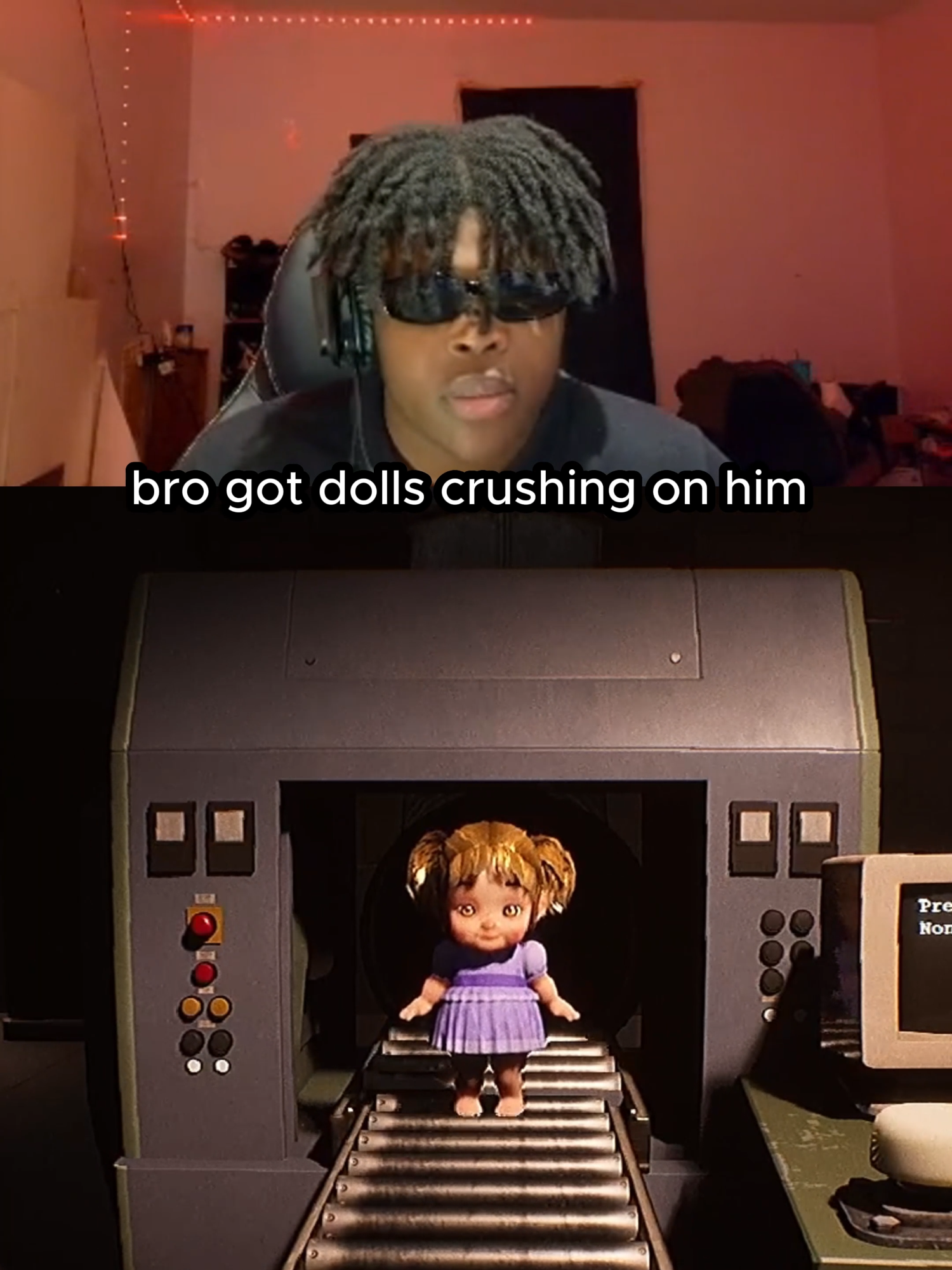 bro got dolls crushing on him 😂 (Twitch/YT: HeyyVance) #dollmare #scarygames #jumpscare #fypage #viral