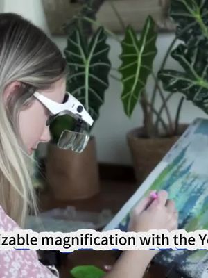 Rechargeable Hands-Free Headband Magnifier with LED Light, Professional Magnifier for Jewelry