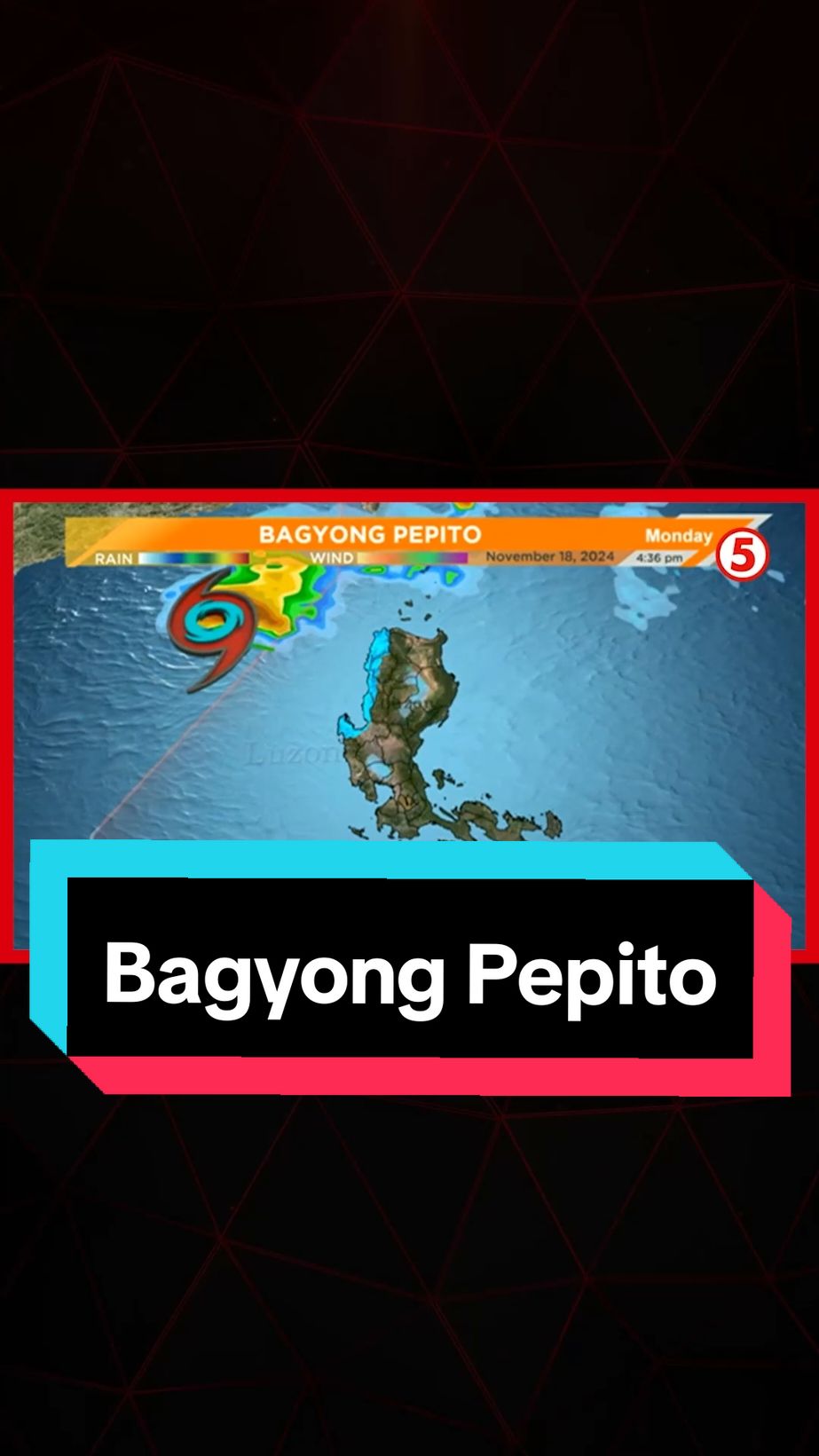 Nakalabas na ng Philippine area of responsibility #PAR ang Bagyong #PepitoPH Lunes ng tanghali, Nov. 18. #News5 #FrontlineExpress 