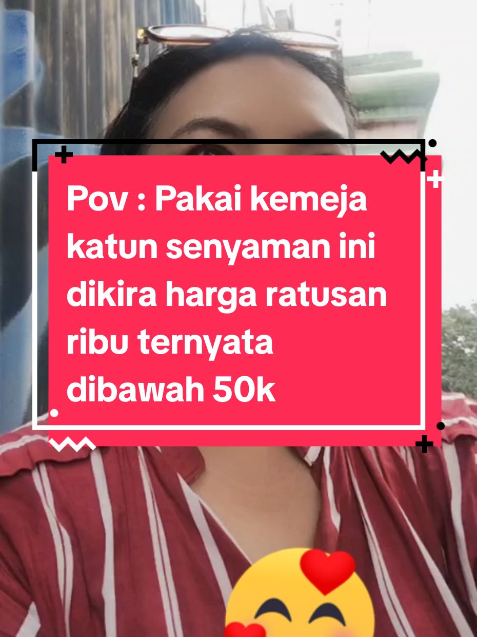 Pov : Pakai kemeja katun senyaman ini dikira harga ratusan ribu ternyata dibawah 50k#kemejaxl #kemejasalur #kemeja xll wanita #kemejakatunjumbo 