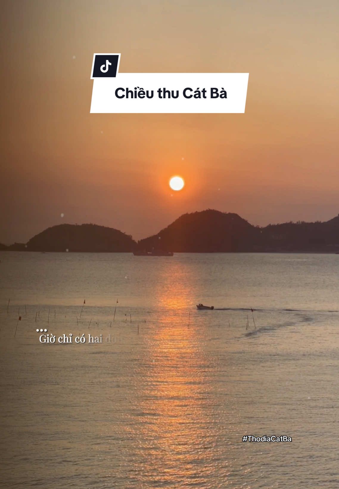 Cùng ngắm hoàng hôn của Cát Bà vào mùa này với mình nhé 🥰🥰🥰 #catba #thodiacatba #reviewcatba #xuhuong #muathucatba #nhacchillcanhdep #connoemmuonnganloihua #trend 