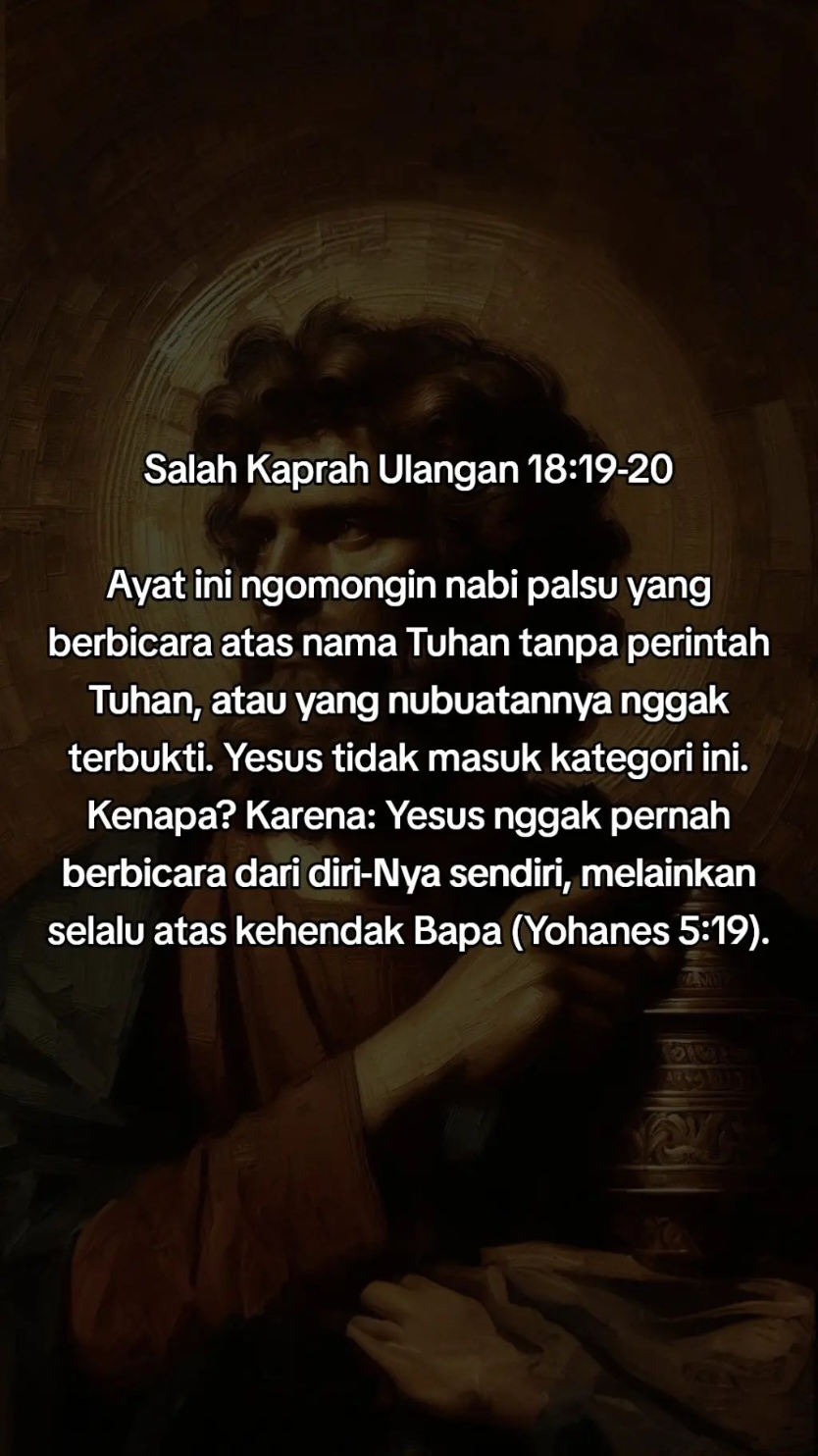 Merusak ajaran kristen buat apa, @udinkampleng ?  Yesus bukan hanya seorang nabi, tetapi penggenapan semua nubuat tentang Mesias. Tuduhan bahwa Yesus adalah nabi palsu sering kali muncul karena salah paham, interpretasi keliru, atau cocokologi ayat Alkitab. Padahal, kematian dan kebangkitan Yesus justru membuktikan keilahian-Nya, seperti yang tertulis dalam Roma 14:9. Mari kita pelajari Alkitab dengan hati terbuka dan pemahaman yang benar. Jangan mudah terpengaruh asumsi yang nggak berdasar. #almasih #nabi #alkitab #firman #kristen #kebangkitan #iman #mesias #kebenaran #injil #yesus #yesusjalankebenaran #yesuskristus #yesustuhan #tuhanyesus #allah #alkitab #kristen #indonesia #toleransiberagama #belajar 