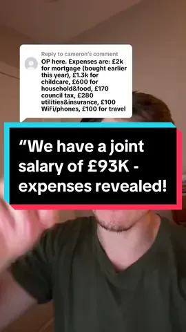 Replying to @cameron Here’s the expenses for the joint £93K household income video I did 👆 #costofliving #inflation #ukmoney 