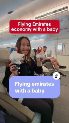 What it’s like flying Emirates Economy with a baby 👶🏻 on a 14 hour flight from Sydney to Dubai! ✈️ The Emirates crew were so thoughtful! We got so many freebies like baby food and Polaroid photos 📸 And thanks to points hacking I only paid $300 + 50,300 Qantas Points for this $1,500 flight! ✈️ Should I compare Emirates business class vs economy on our return trip? Let me know! #emirates #emirateseconomy #flyingwithababy #babytraveltips #bassinetseat #emiratesbassinet #travelwithbaby #familytravel #pointshacking #traveltips #dubai #a380 #emiratesreview #flyemirates #sydneytodubai 