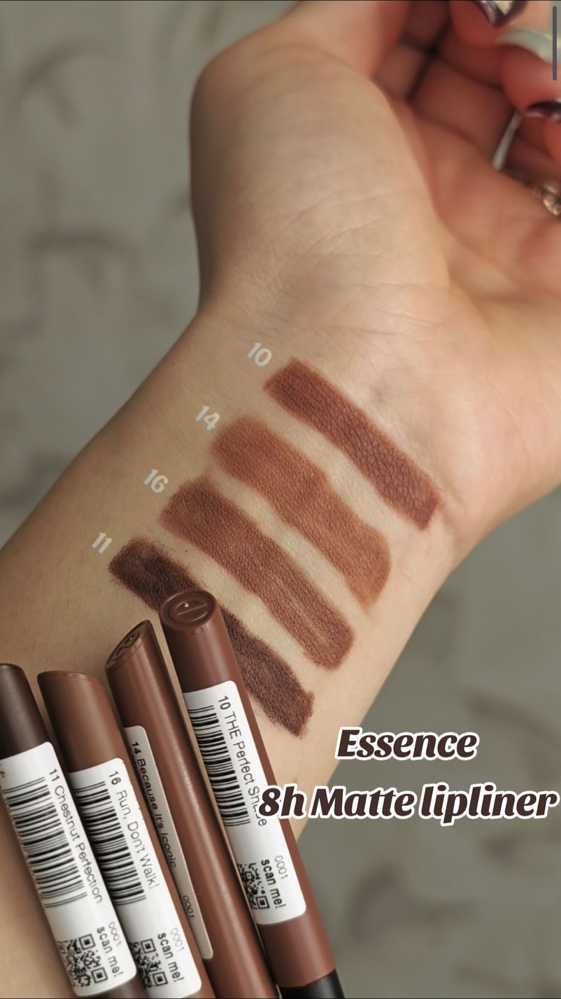 🤎 Essence 8H comfort Matte lipliner neue Farben: 🔸 10-14-16-11 🔸 ▪️Über diese Lipliner kann ich nur sagen, dass sie großartig sind. Wasserfest und hält den ganzen Tag❕ 🤌Glauben Sie mir, für diesen Preis gibt es nichts Besseres. Farbe Nr. 14 ist mein persönlicher Favorit🤎 🔸11/10 . . . . . . . selbst gekauft. #unbezahltewerbung #essence #essencecosmetics #essencelipliner #lipliner #lipcombo #dudakkalemi #8hmattecomfortlipliner #rossmann #dm #douglas #makeup #makyaj  @essence cosmetics @Rossmann @dm-drogerie markt @Douglas Cosmetics 