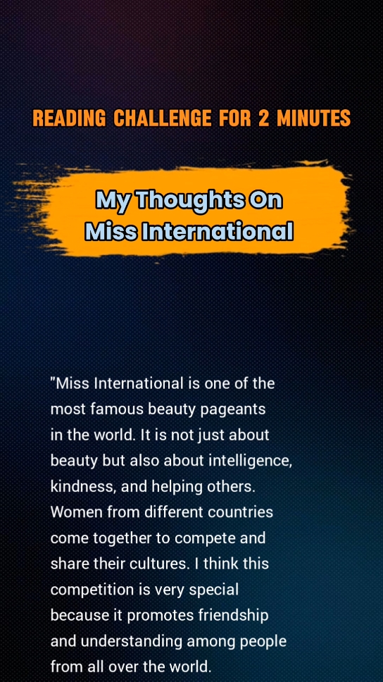 Speak Loud ' Miss International '  #practice #speaking #english #learnenglish #missinternational 