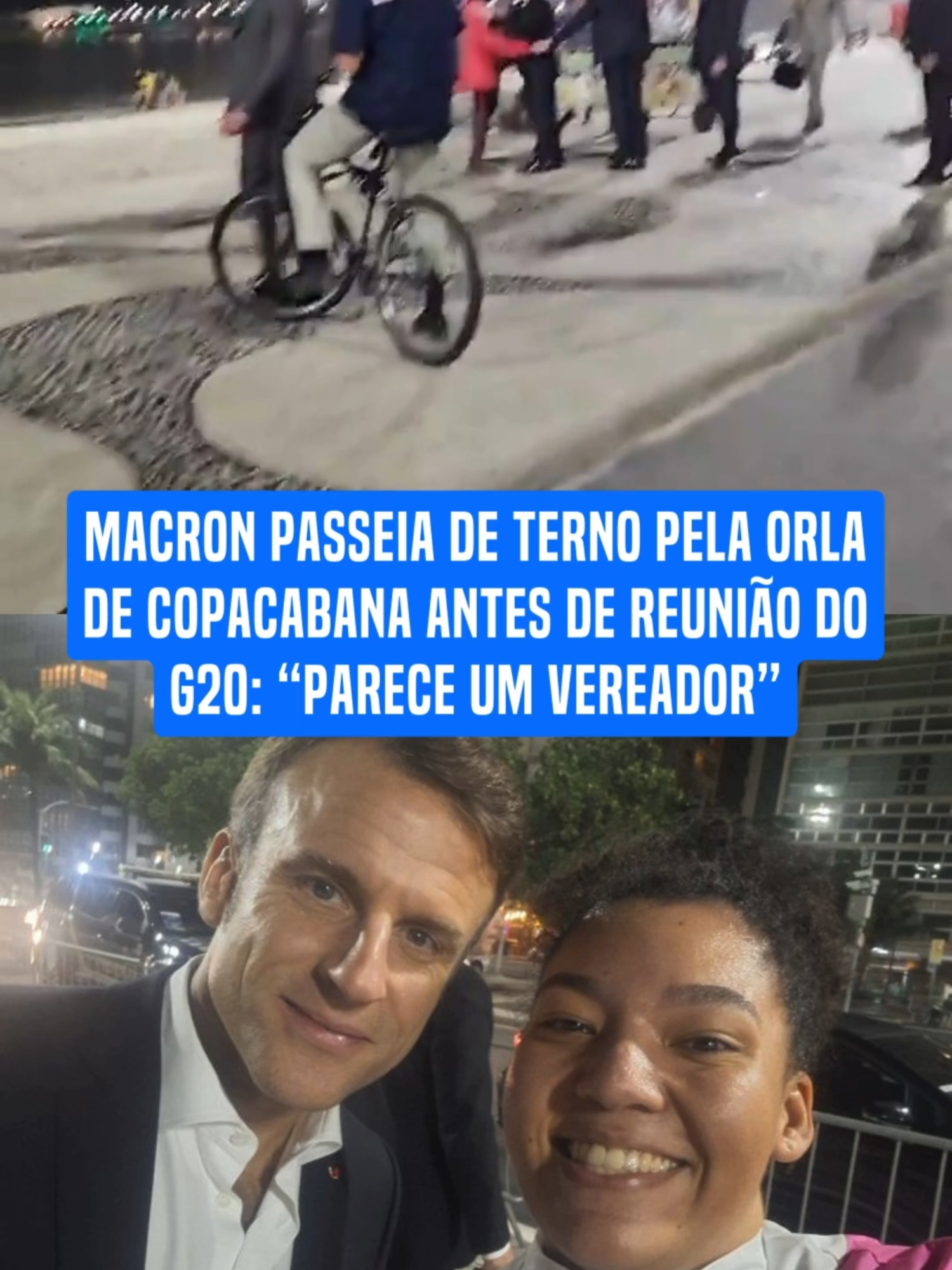 O presidente da França, Emmanuel Macron, foi visto caminhando pelo calçadão de Copacabana neste domingo (17), um dia antes da abertura do G20. 👉 Leia mais em #UOLNotícias #UOL #UOLNotícias #EmmanuelMacron #França #G20 #RiodeJaneiro #TiktokNotícias