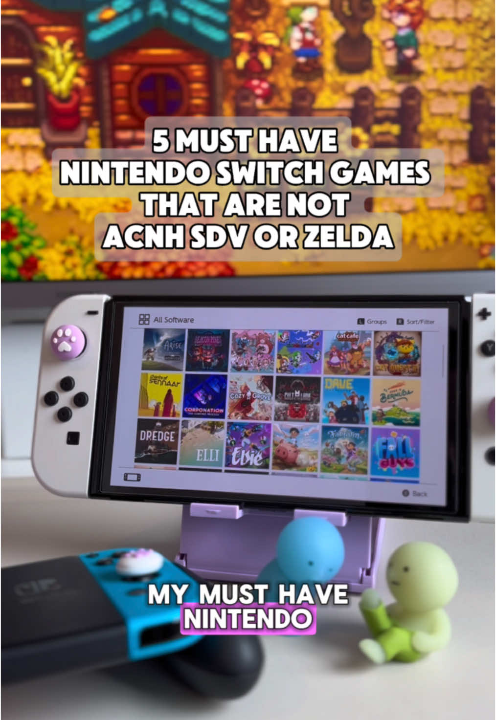 You must have heard of animal crossing Stardew Valley or Zelda by now, but here are some other pretty popular and also just as fun Nintendo switch games that you should check out  #nintendoswitchgames #gamerecommendations #CozyGaming 