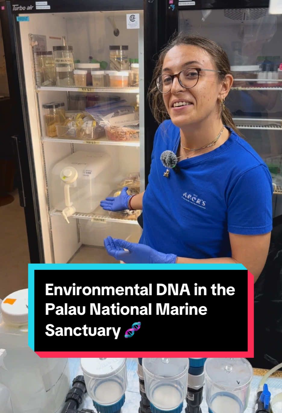 Researcher Greta from @PICRCpalau explains how and why we collect #edna (aka #environmentalDNA) samples from the #PalauNationalMarineSanctuary. #Nautiluslive #palau #oceanscience #marinebiology #marinesanctuary #marinescience