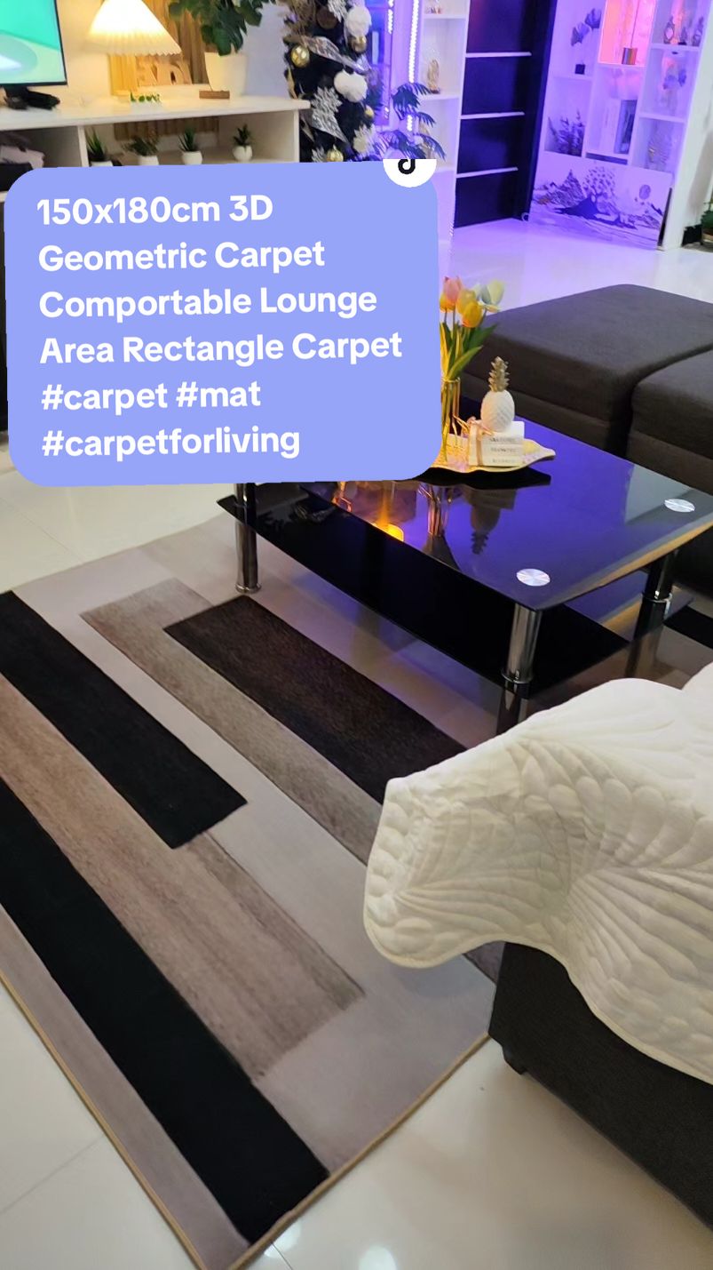 150x180cm 3D Geometric Carpet Comportable Lounge Area Rectangle Carpet #carpet #mat #carpetforlivingroom #homedecor #geometriccarpet 