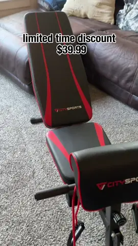 Home gym bench that has many workout with it #bench #homeworkout #workoutbench #homeexercise #homegym #tiktokmademebuyit #gym #GymTok