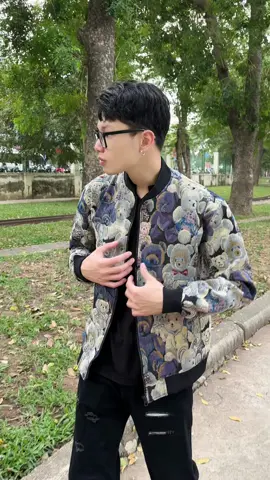 Áo gấm hình gấu misa #bomber #aokhoac #aobomber 