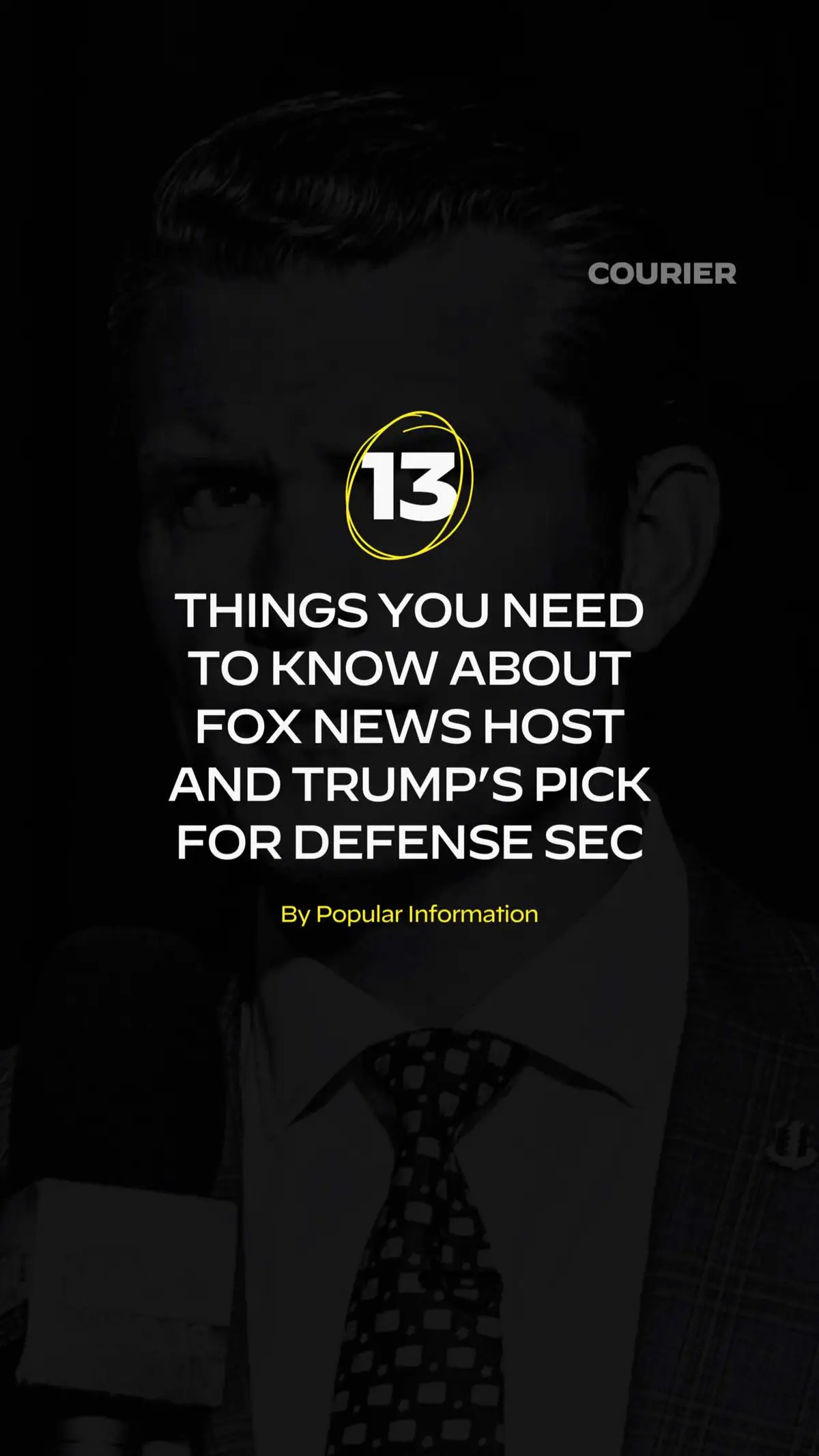 Here are 13 things you should know about Donald Trump’s pick to lead the Defense Department — Fox News host Pete Hegseth.