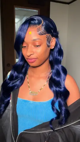 New Color Alert 😍 @eullair hair $169 Dark blue body wave wig 💙 in my bio!!! #fypツ #foryoupage #therealnia #wiginstall #trending #viral 