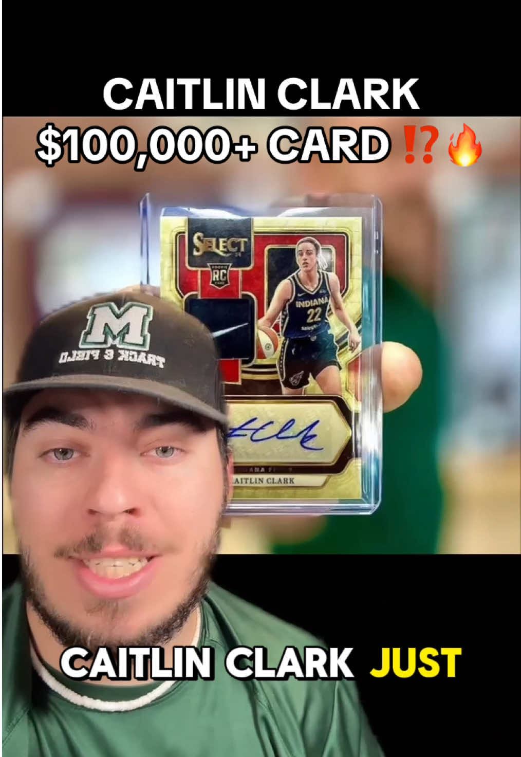 Will this Caitlin Clark autographed gold vinyl card sell for over $100,000+ ⁉️🤔 #caitlinclark #WNBA #sportscards #basketballcards #paniniamerica 