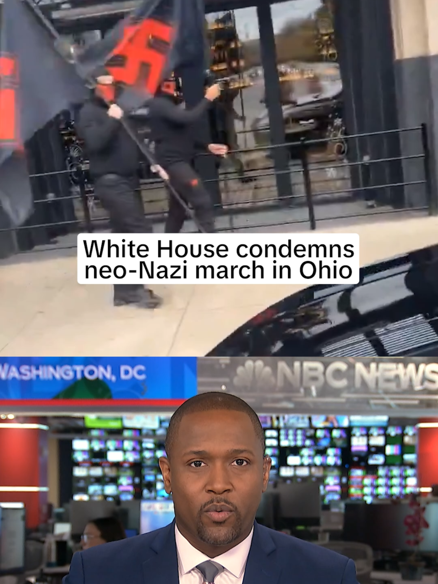 The White House joined city, state and Jewish community leaders in #Ohio condemning a small group who marched through #Columbus chanting racial slurs and white nationalist slogans while carrying Nazi flags.